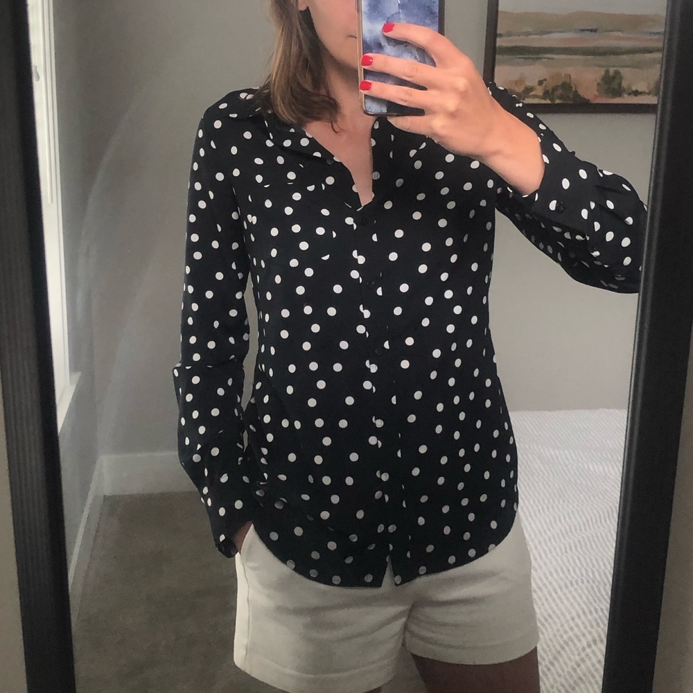 Button up polka dot top